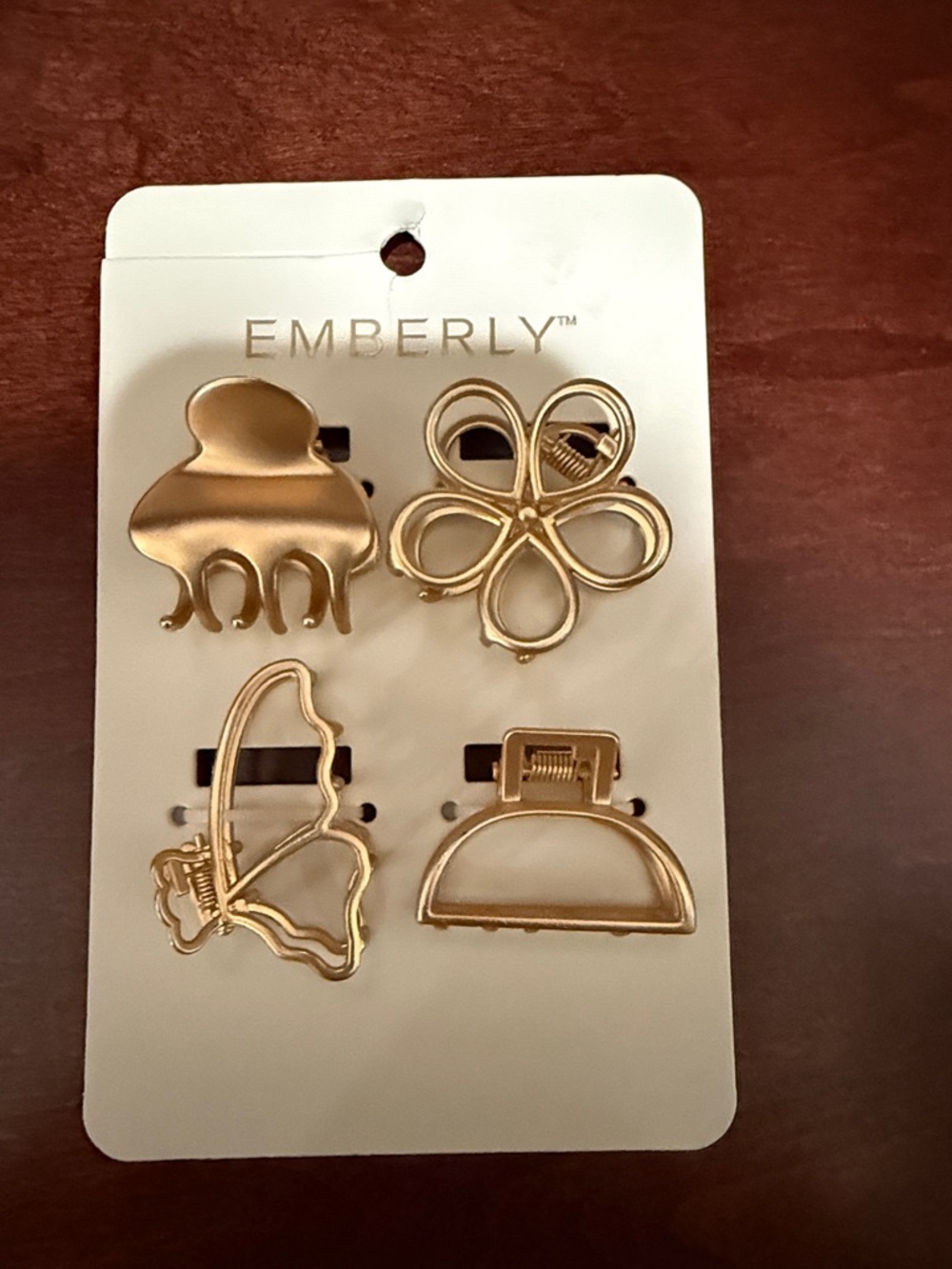 Emberly Gold Hair Clip Set - 4 Pack Women's Hair Accessories NWT